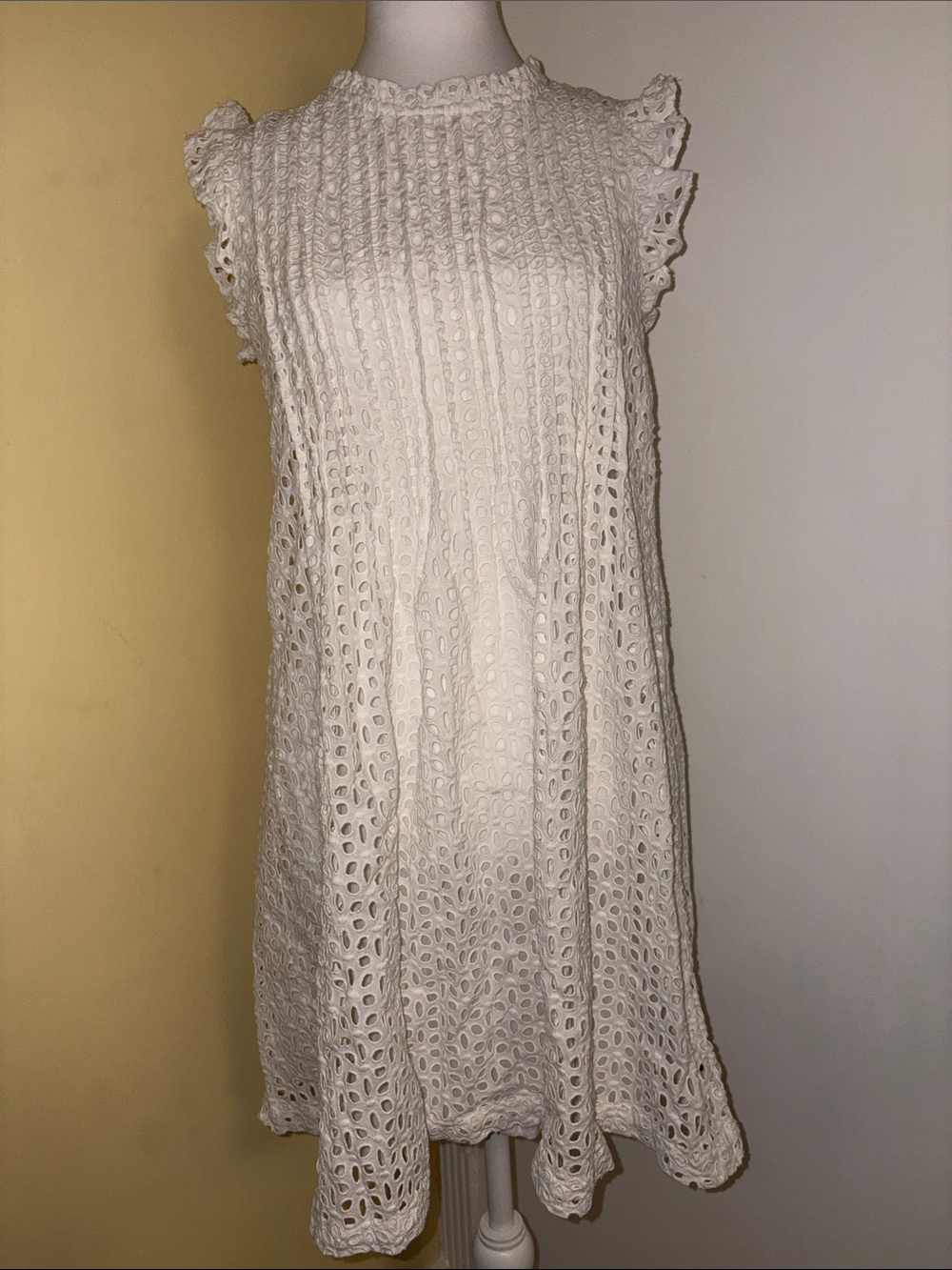 Madewell White Eyelet Lace Mini Dress
